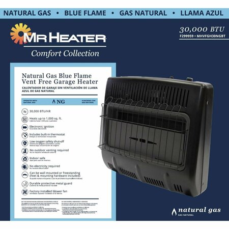 Mr. Heater Comfort Collection 1000 sq ft 30000 BTU Natural Gas Wall Heater F299959